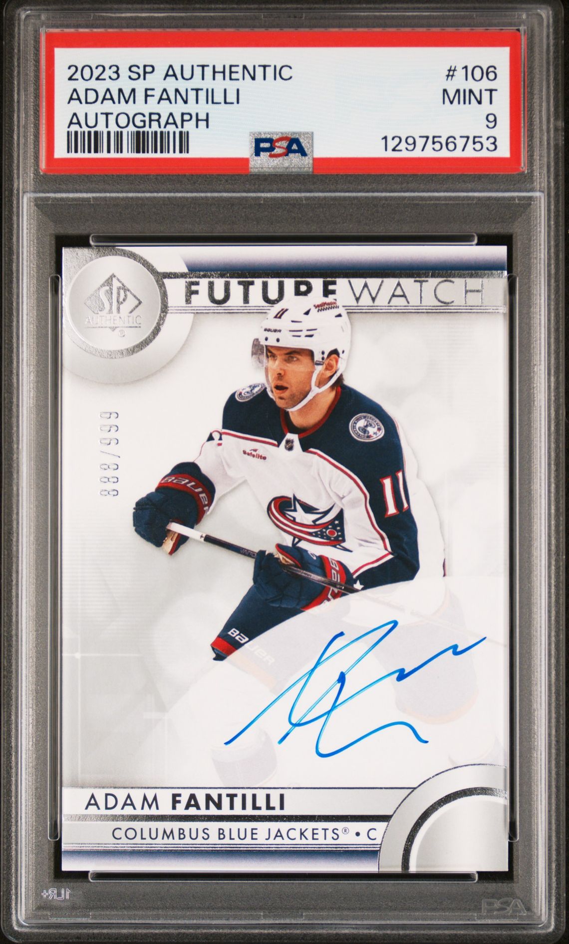 2023 Sp Authentic Adam Fantilli #106 (Autograph) Mint 9 front