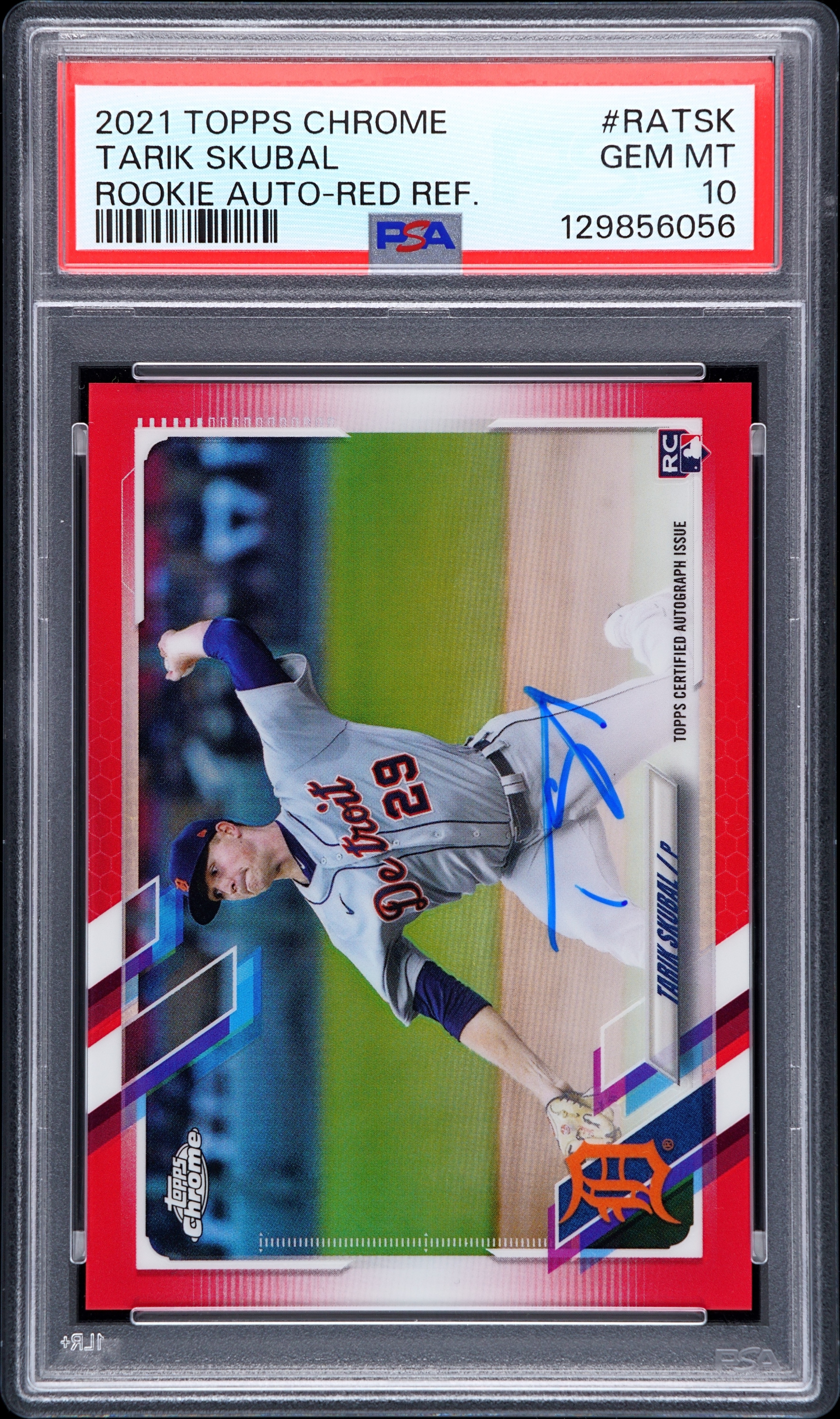 2021 TOPPS CHROME RC AUTOS RED REFRACTOR #RATSK TARIK SKUBAL 4/5 PSA 10 AUTO