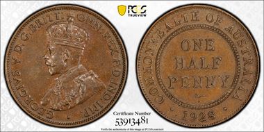 1928 1/2D AU58BN