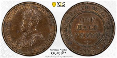 1916-I 1/2D AU58BN