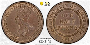 1914 1/2D MS62BN