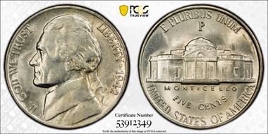 1942-P 5C Silver MS65
