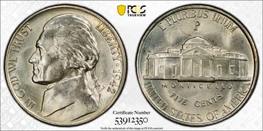 1942-P 5C Silver MS65