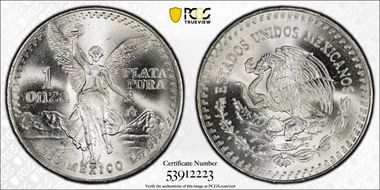 1986-Mo Onza Libertad Ag MS67