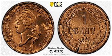 (1961) CSA 1C Bashlow Restrike, Bronze MS66RD