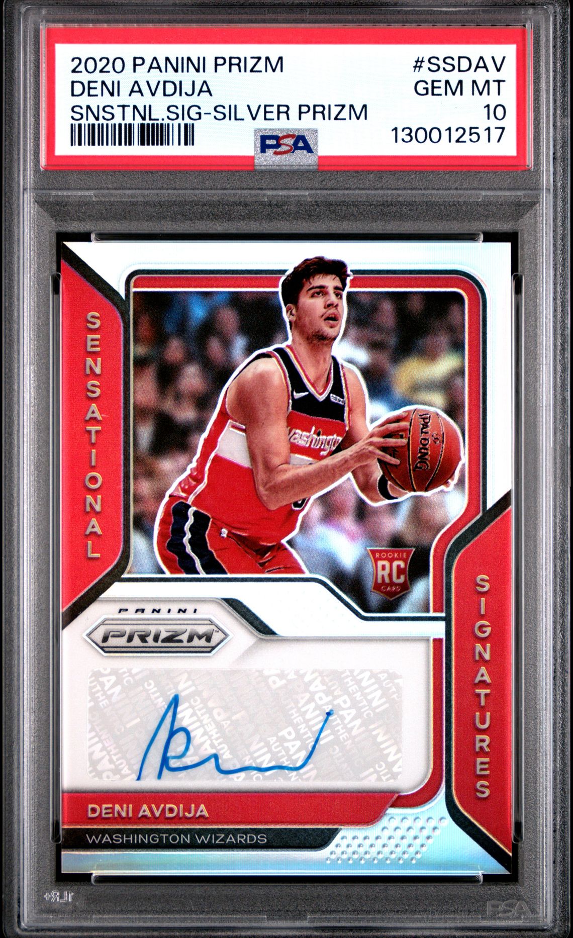 2020 Panini PANINI PRIZM SENSATIONAL SIGNATURES SNSTNL.SIG-SILVER PRIZM #SSDAV Deni Avdija front