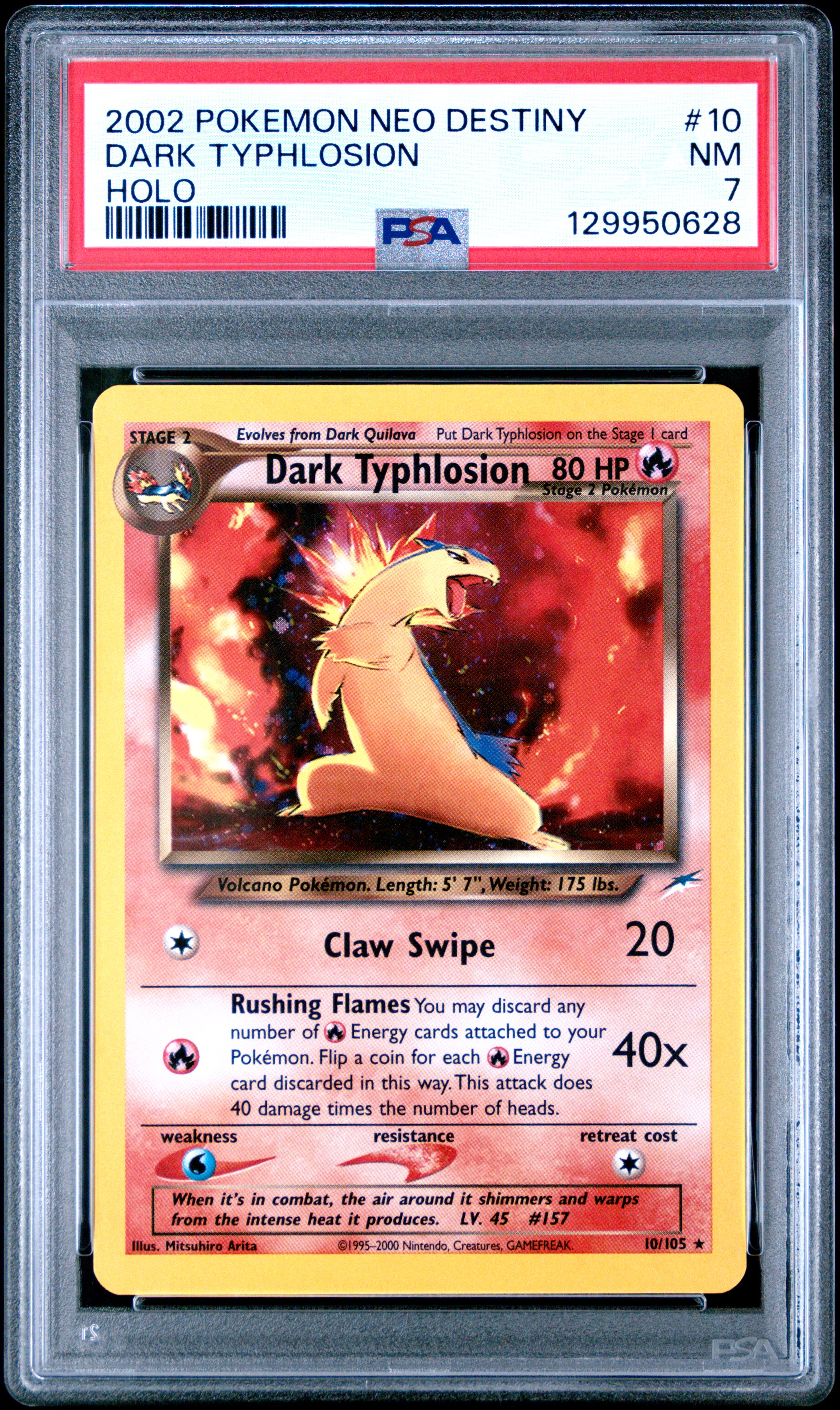 2002 #10 DARK TYPHLOSION PSA 7 Neo Destiny