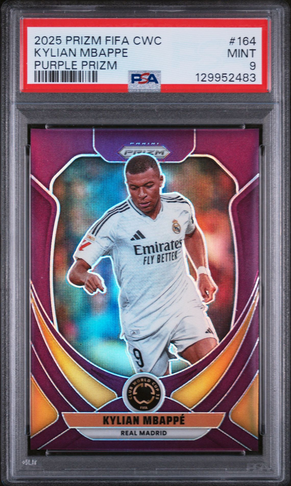 2025 Panini PANINI PRIZM FIFA CLUB WORLD CUP PURPLE PRIZM #164 Kylian Mbappe front