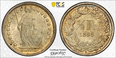 1898 B 1/2 Fr MS64