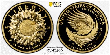 2025-W $100 American Liberty High Relief .9999 Fine First Strike PR70DCAM