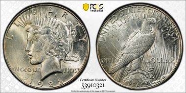 1928-S $1 MS62