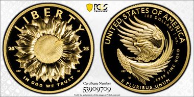 2025-W $100 American Liberty High Relief .9999 Fine PR70DCAM