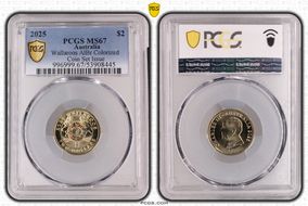 2025 $2 Wallaroos AlBr Colorized Coin Set Issue MS67