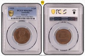 1929 1/2D KM-22 MS63BN