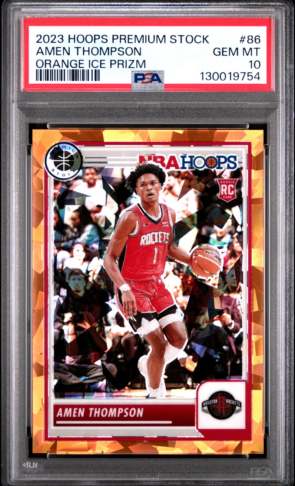 2023 Panini PANINI HOOPS PREMIUM STOCK ORANGE ICE PRIZM #86 Amen Thompson front