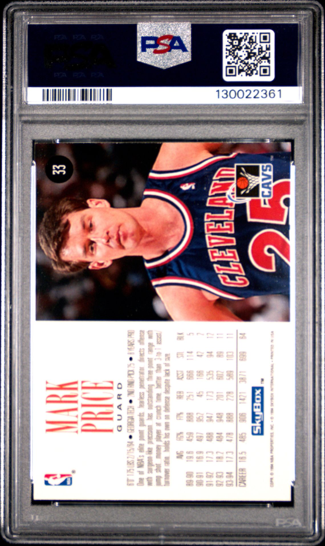 1994 Skybox Premium Mark Price #33 Nm-Mt 8 back