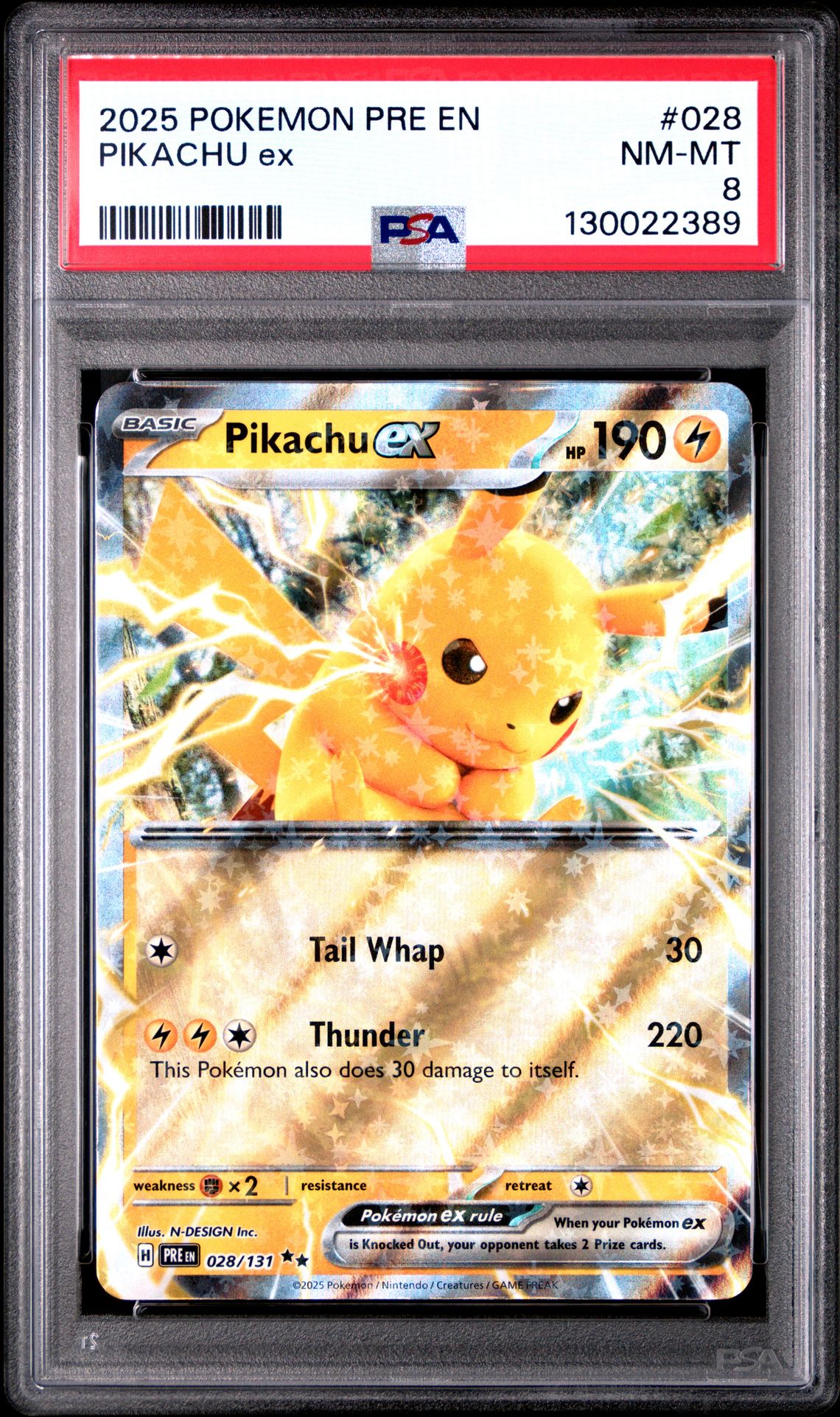 2025 Pokemon Pre En-Prismatic Evolutions Pikachu Ex #028 Nm-Mt 8 front