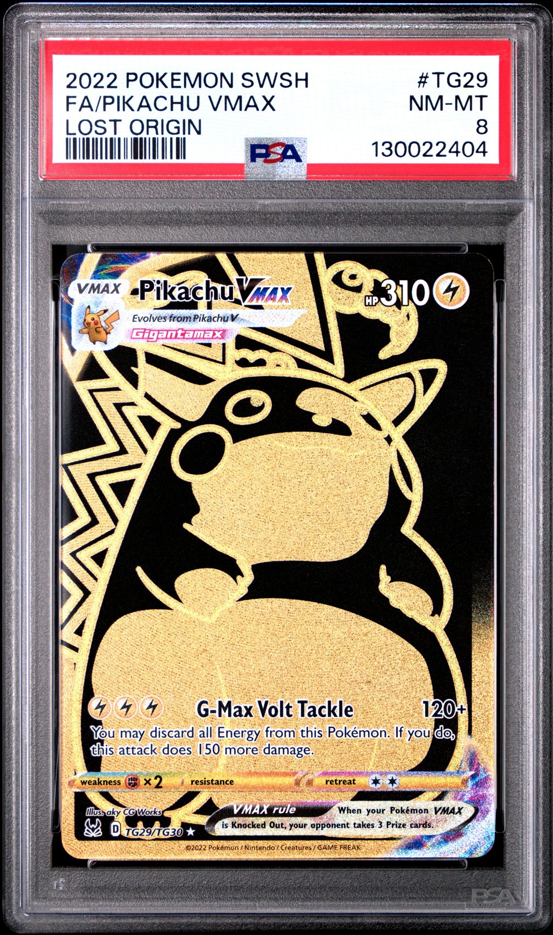 2022 Pokemon Sword & Shield Lost Origin Fa/Pikachu Vmax #Tg29 (Lost Origin) Nm-Mt 8 front