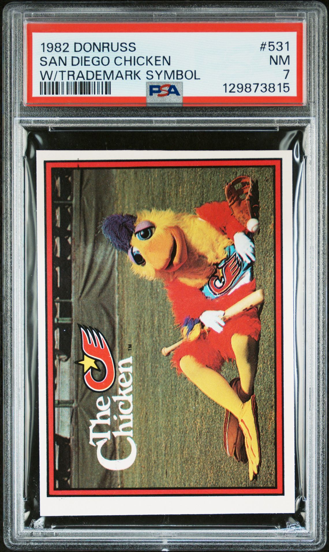 1982 Donruss San Diego Chicken #531 (W/Trademark Symbol) Nm 7 front