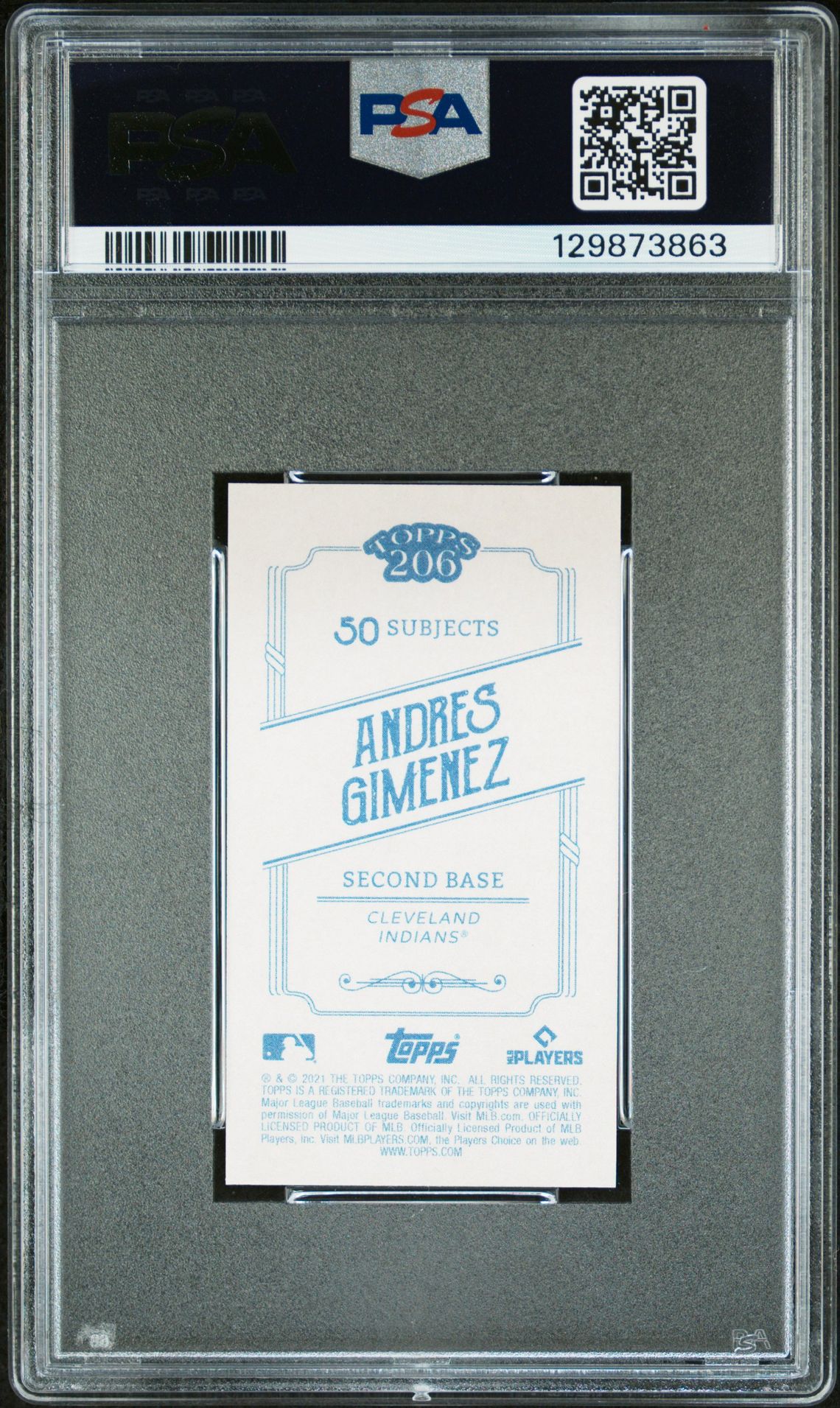 2021 Topps 206 Andres Gimenez Gem Mt 10 back