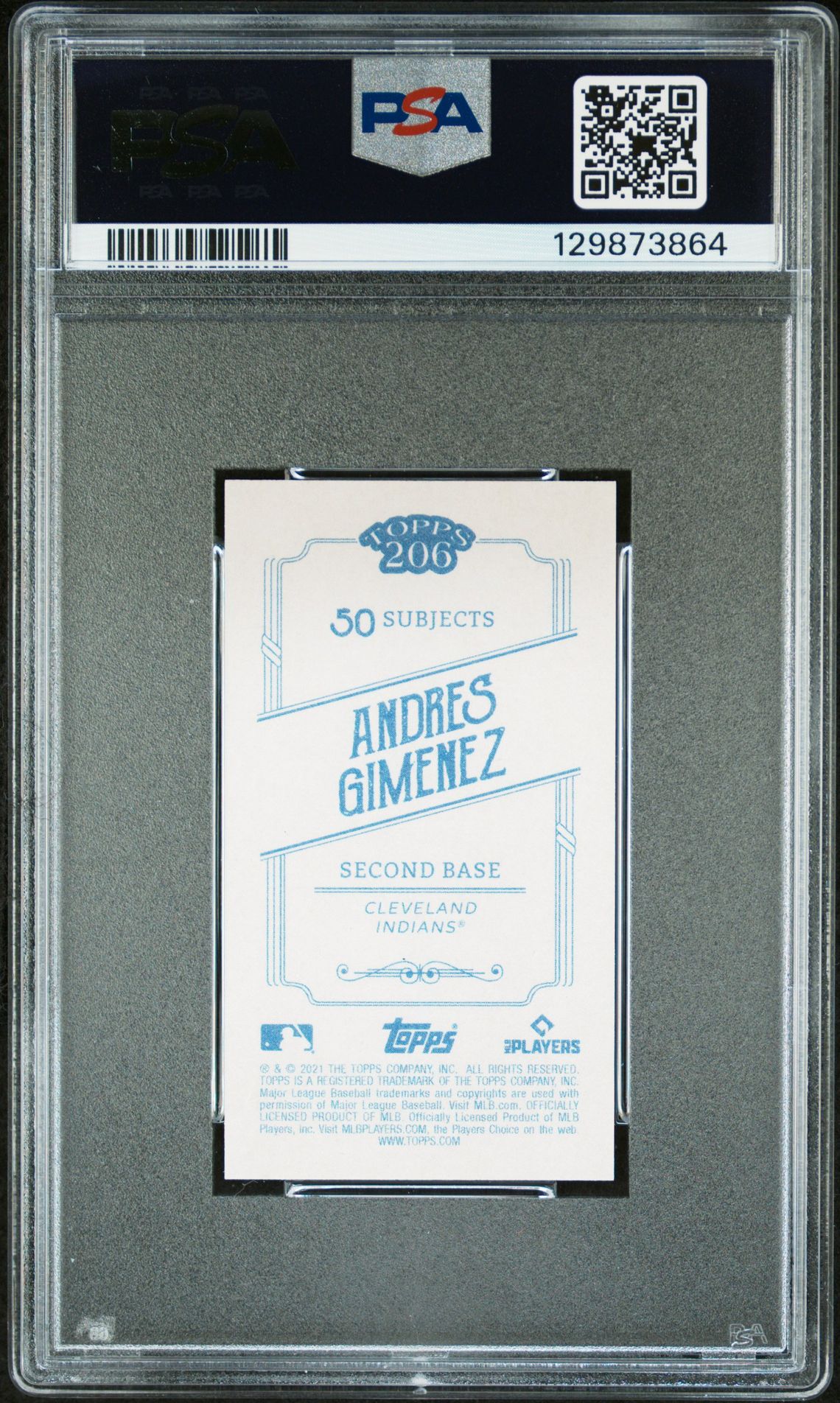 2021 Topps 206 Andres Gimenez Gem Mt 10 back