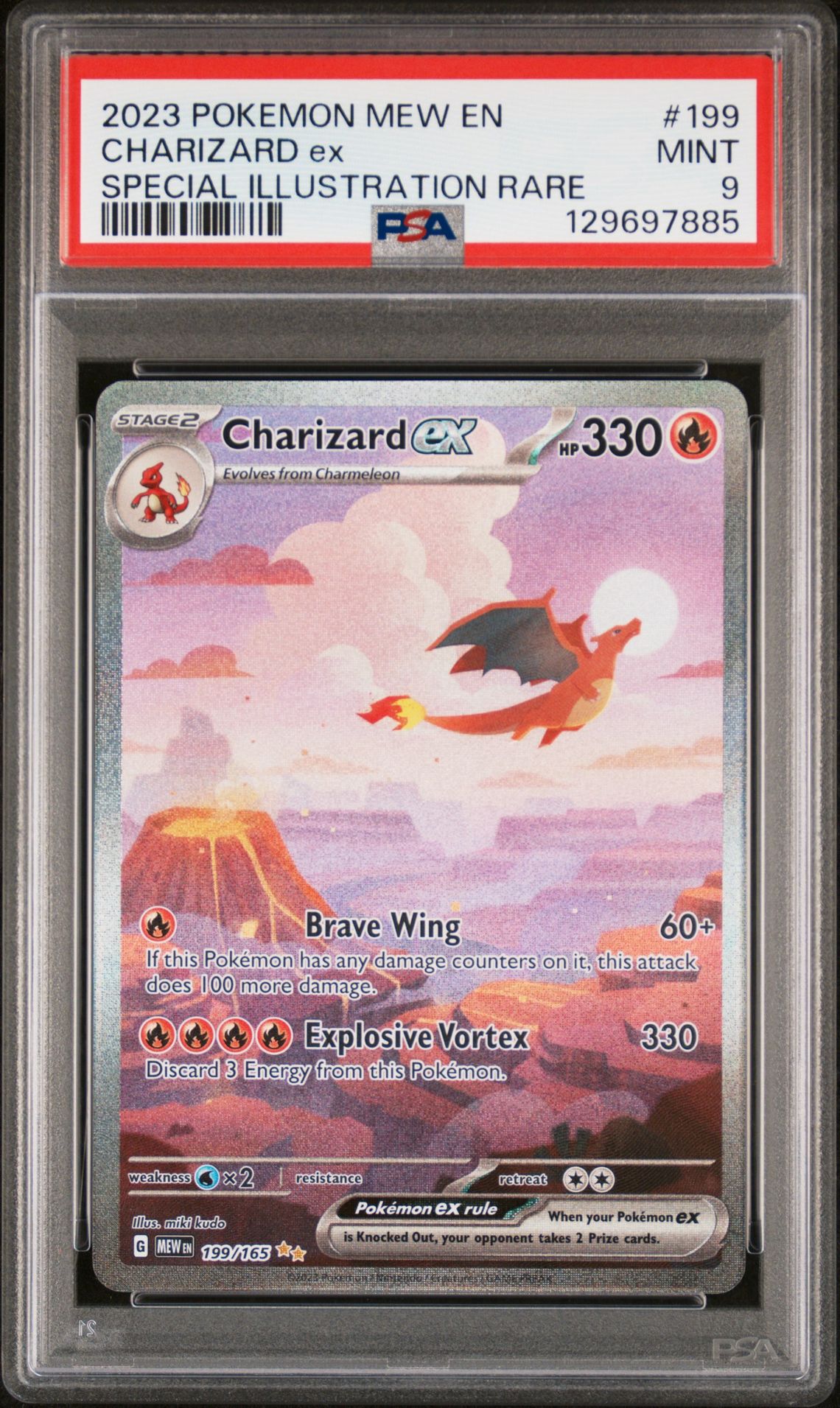 2023 Pokemon Mew En-151 Charizard Ex #199 (Special Illustration Rare) Mint 9 front