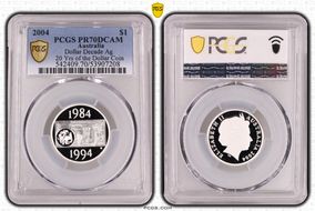 2004 $1 Dollar Decade Ag 20 Yrs of the Dollar Coin PR70DCAM