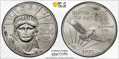 2020 $100 Statue of Liberty MS69