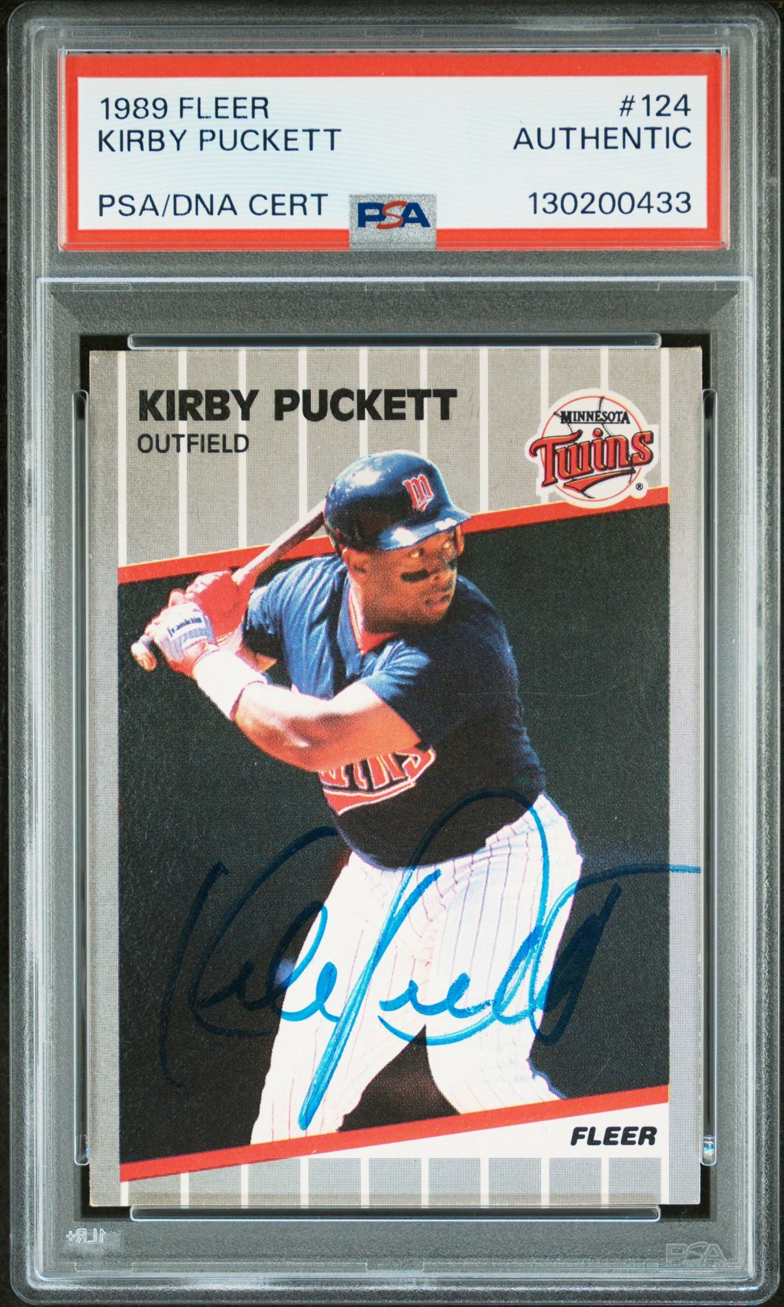 1989 Fleer Kirby Puckett #124 N0: Authentic front