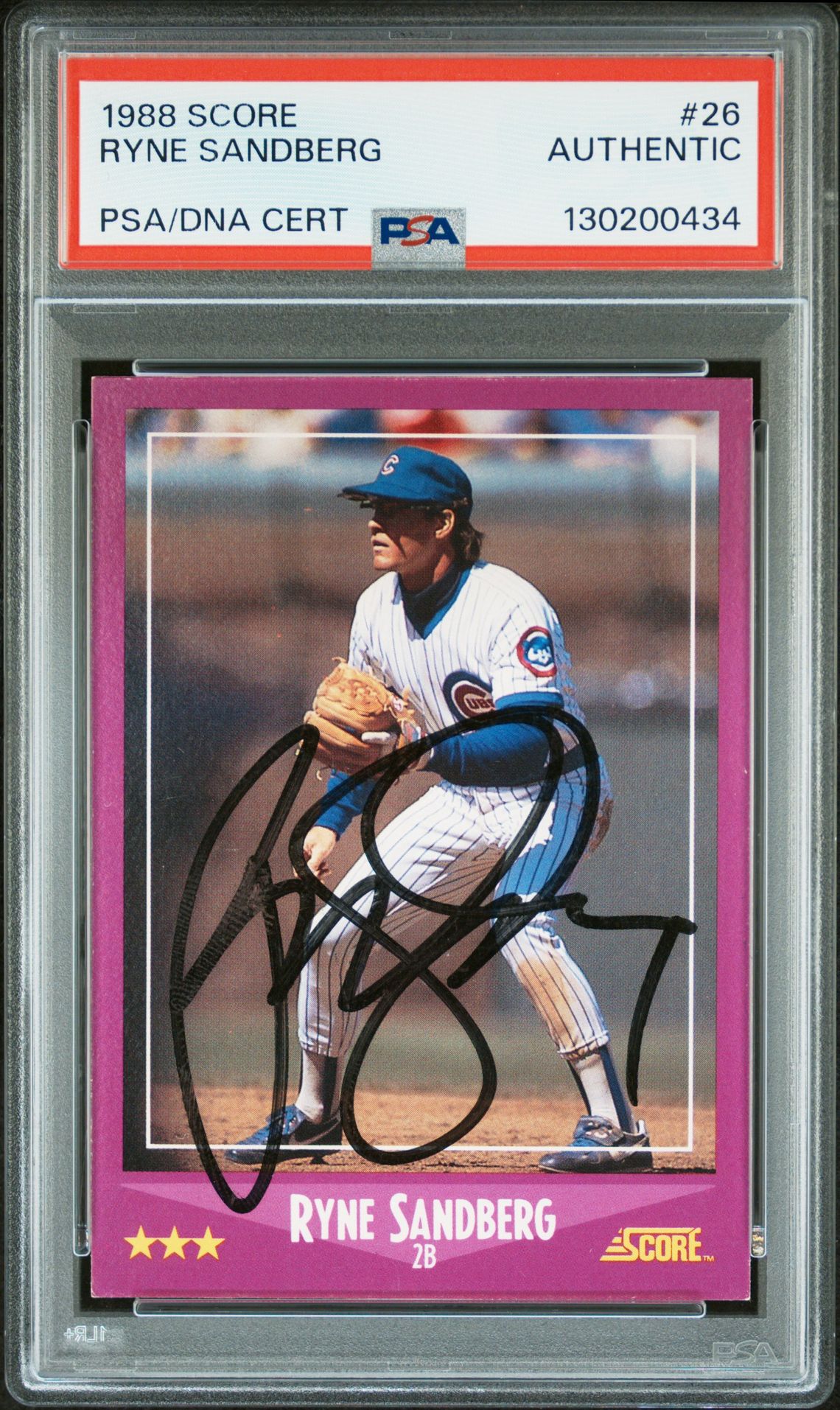 1988 Score Ryne Sandberg #26 N0: Authentic front