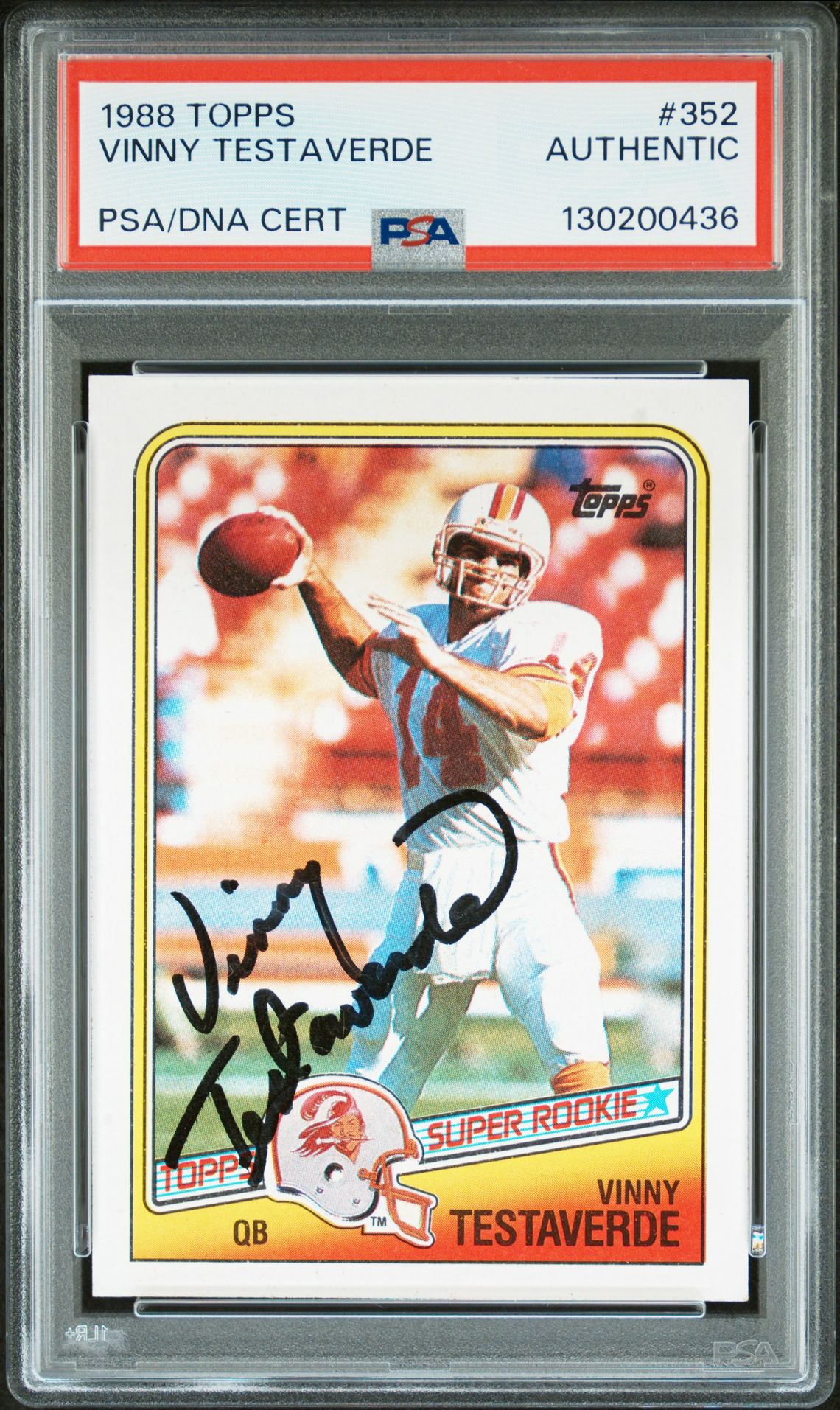1988 Topps Vinny Testaverde #352 N0: Authentic front