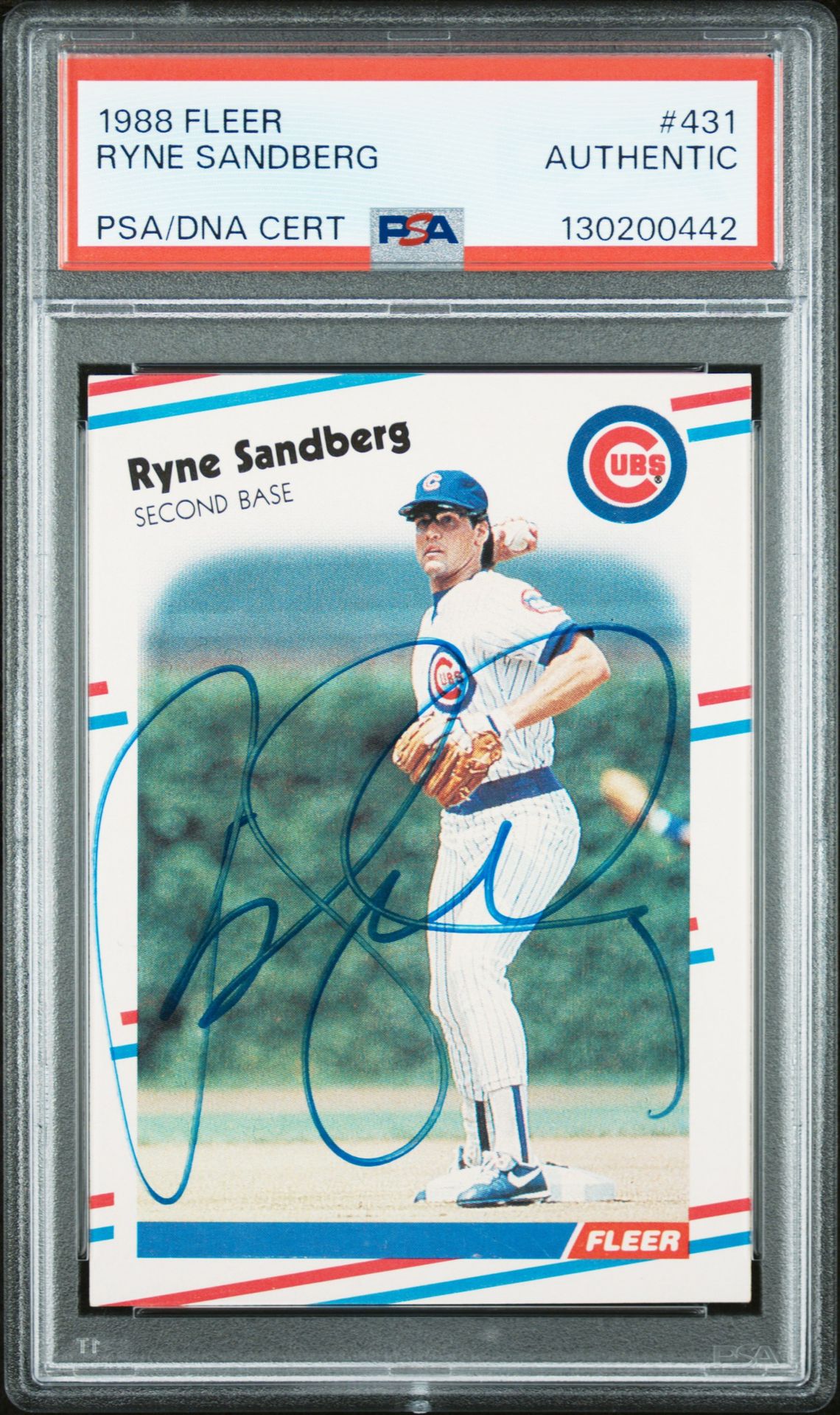 1988 Fleer Ryne Sandberg #431 N0: Authentic front