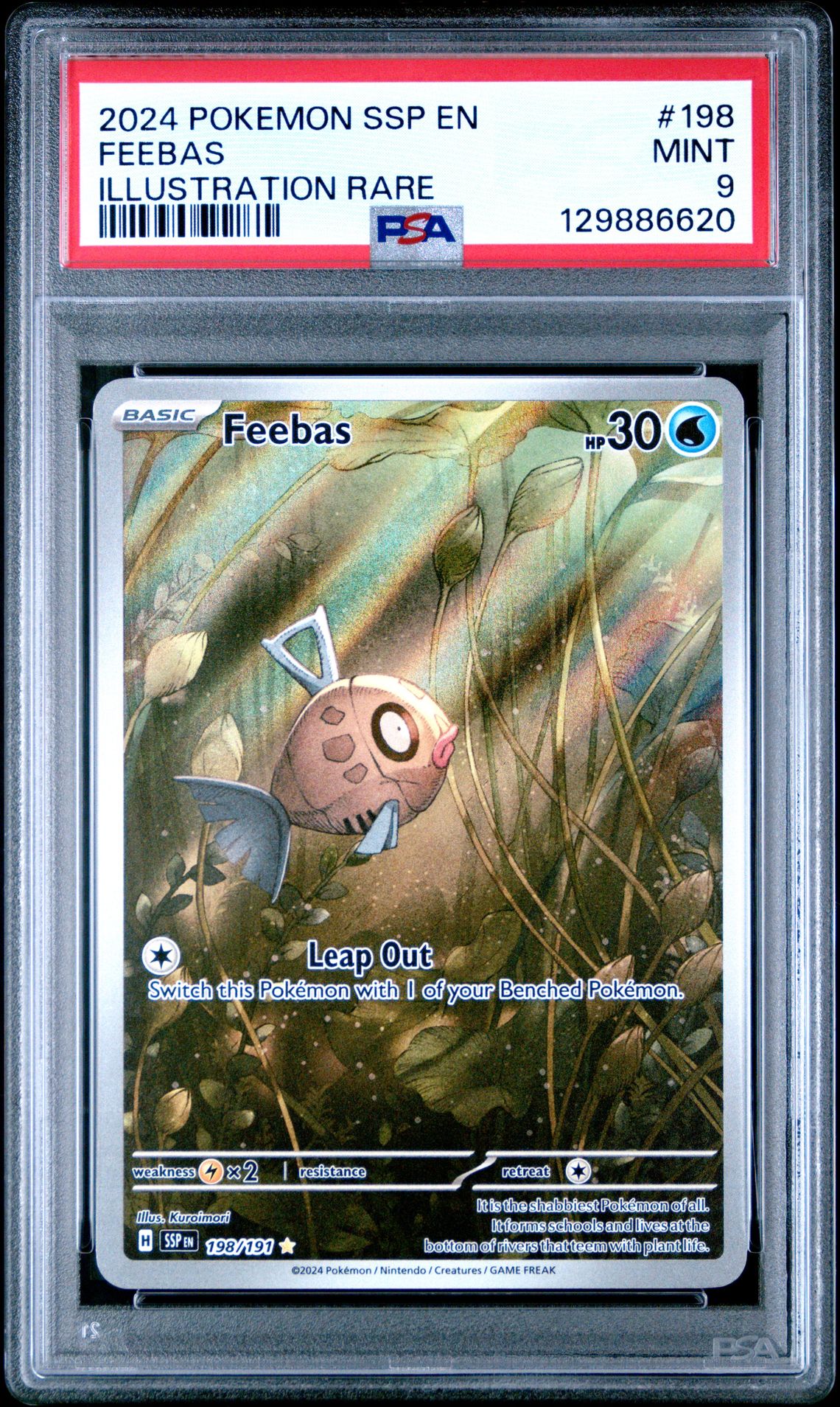 2024 Pokemon Ssp En-Surging Sparks Feebas #198 (Illustration Rare) Mint 9 front