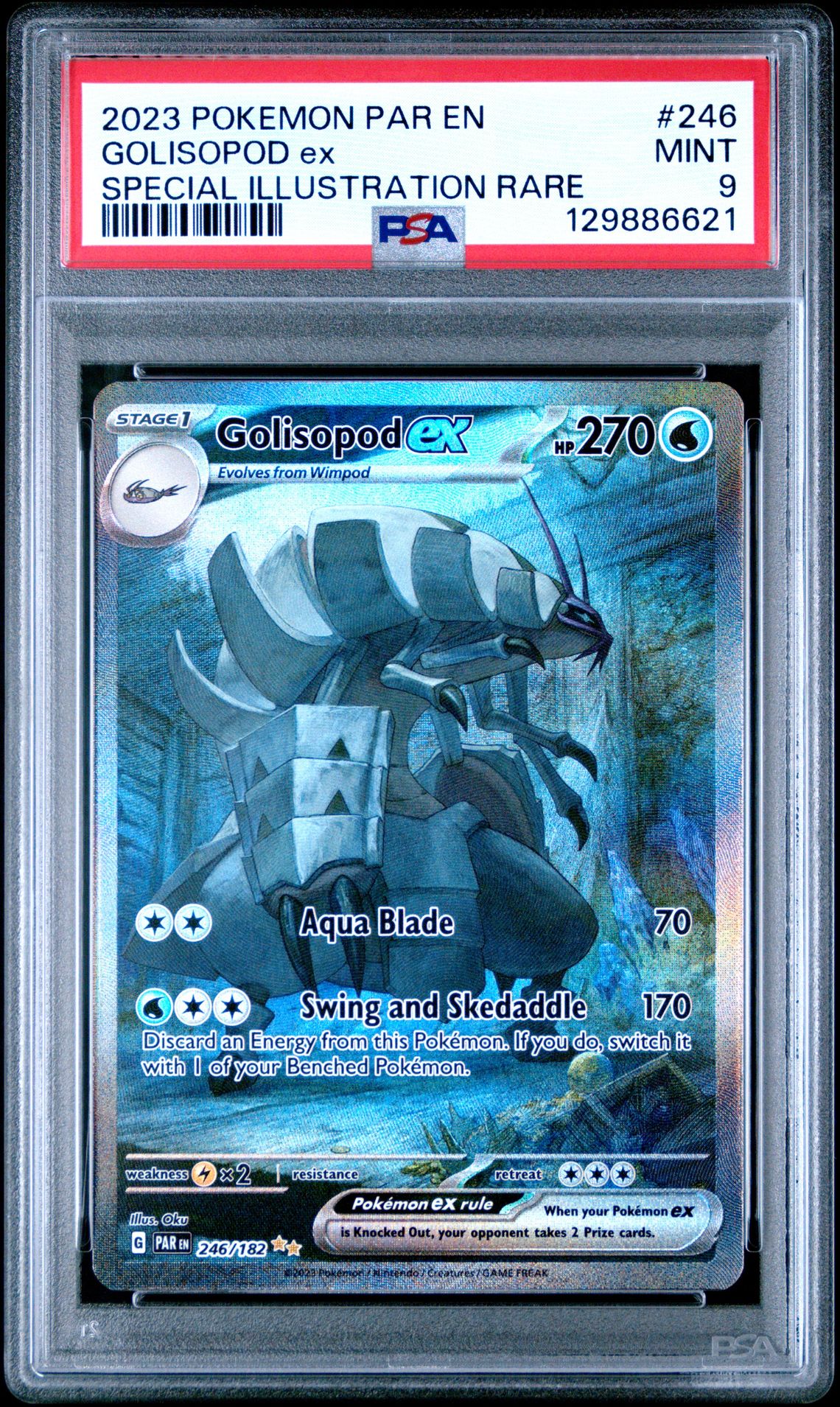 2023 Pokemon Par En-Paradox Rift Golisopod Ex #246 (Special Illustration Rare) Mint 9 front