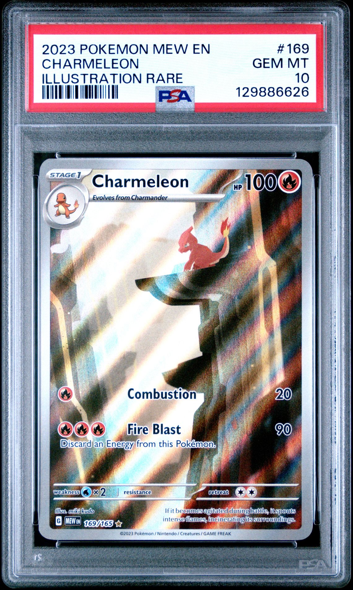 2023 Pokemon Mew En-151 Charmeleon #169 (Illustration Rare) Gem Mt 10 front