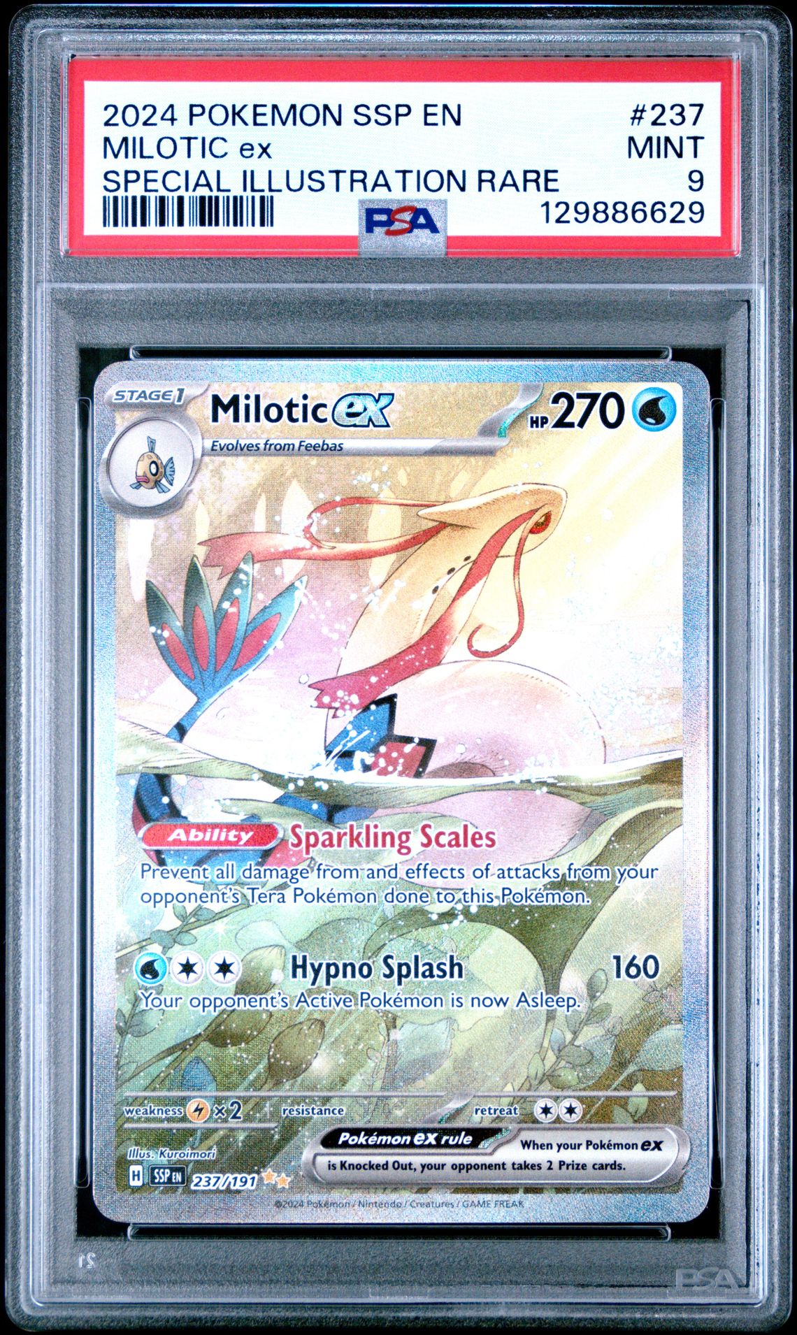 2024 Pokemon Ssp En-Surging Sparks Milotic Ex #237 (Special Illustration Rare) Mint 9 front