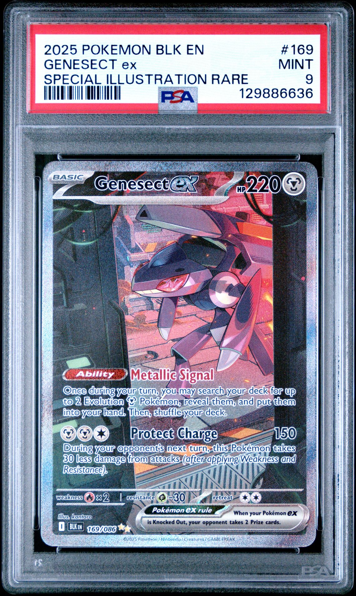 2025 Pokemon Blk En-Black Bolt Genesect Ex #169 (Special Illustration Rare) Mint 9 front