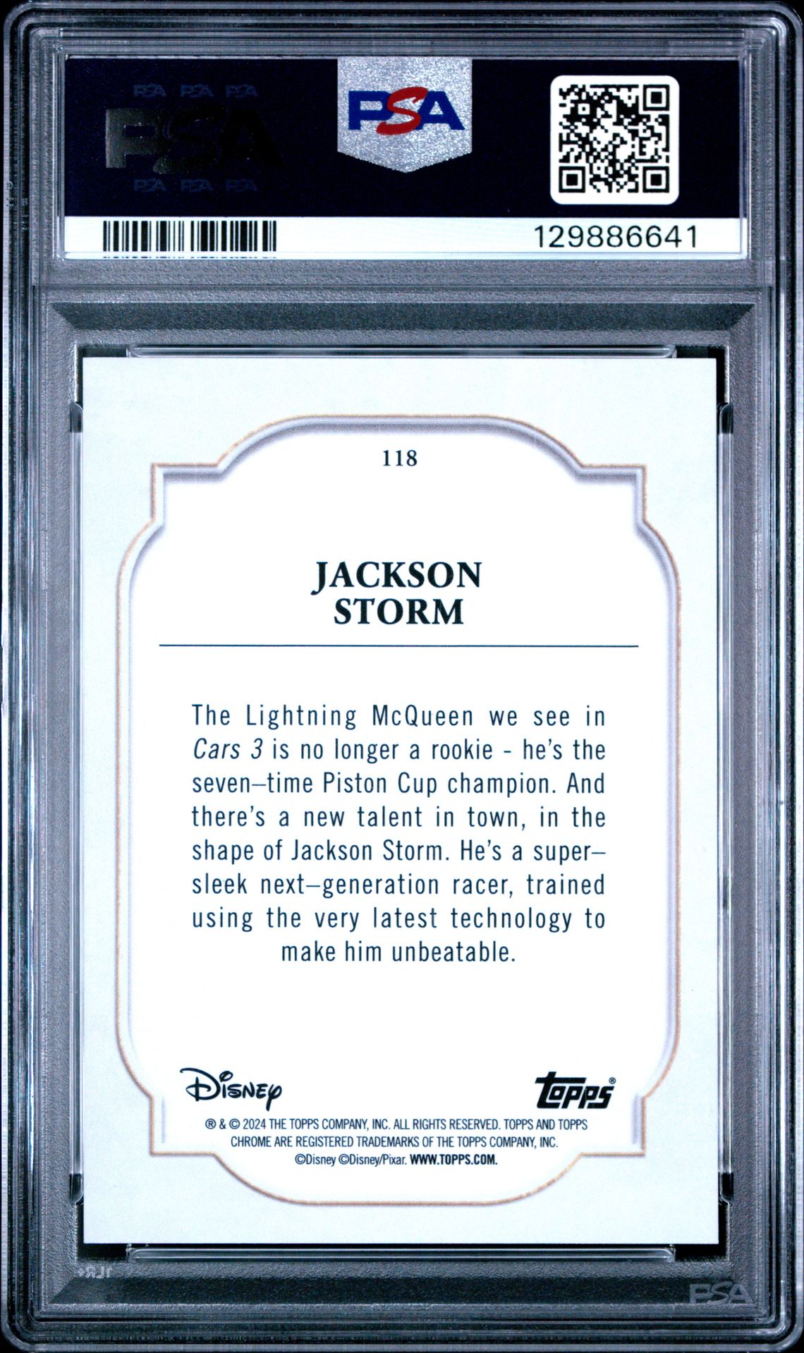 2024 Topps Chrome Disney Jackson Storm #118 (Orange Refractor) Mint 9 back