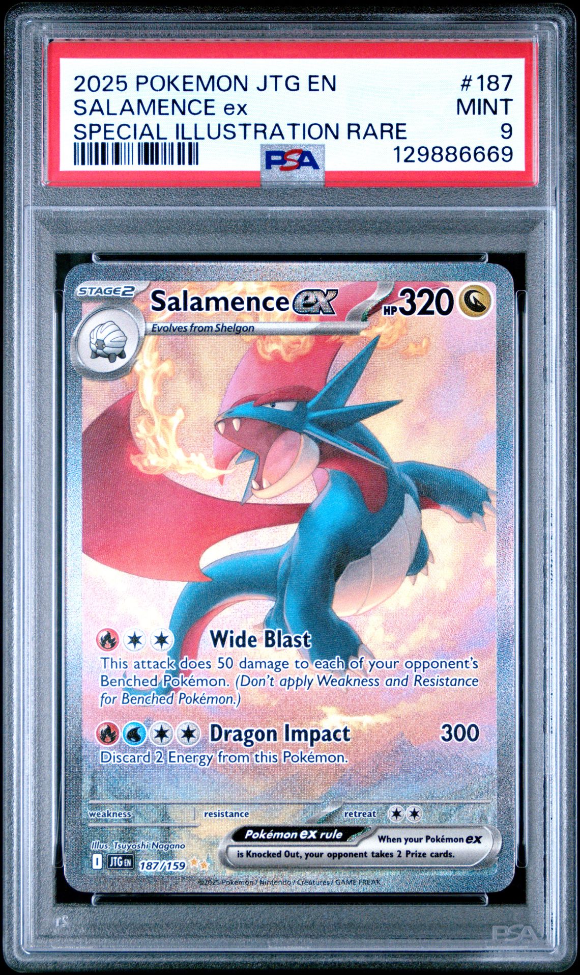 2025 Pokemon Jtg En-Journey Together Salamence Ex #187 (Special Illustration Rare) Mint 9 front