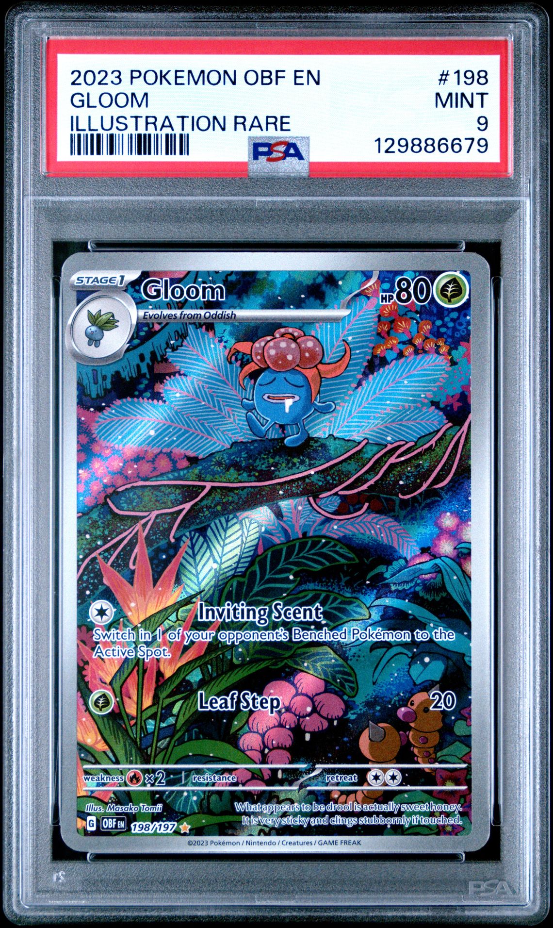 2023 Pokemon Obf En-Obsidian Flames Gloom #198 (Illustration Rare) Mint 9 front