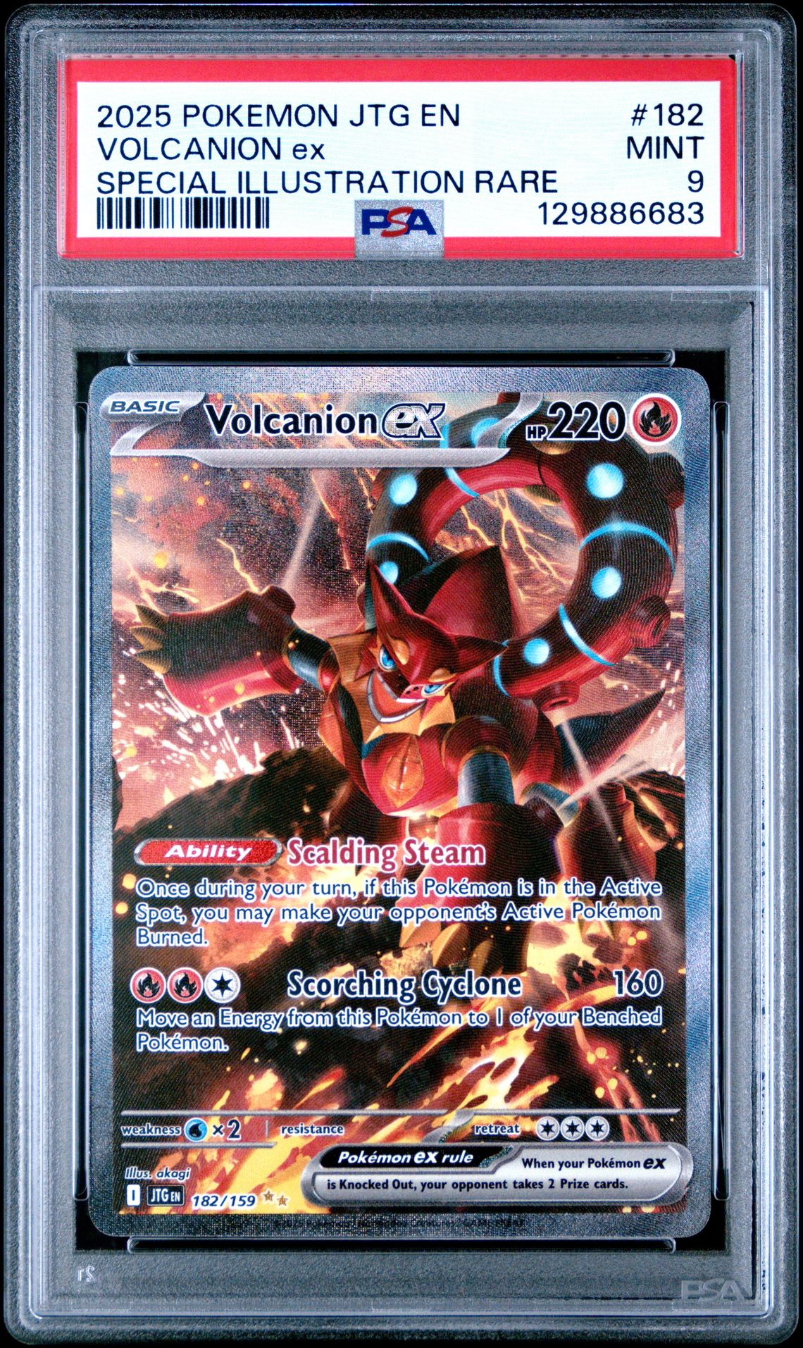 2025 Pokemon Jtg En-Journey Together Volcanion Ex #182 (Special Illustration Rare) Mint 9 front