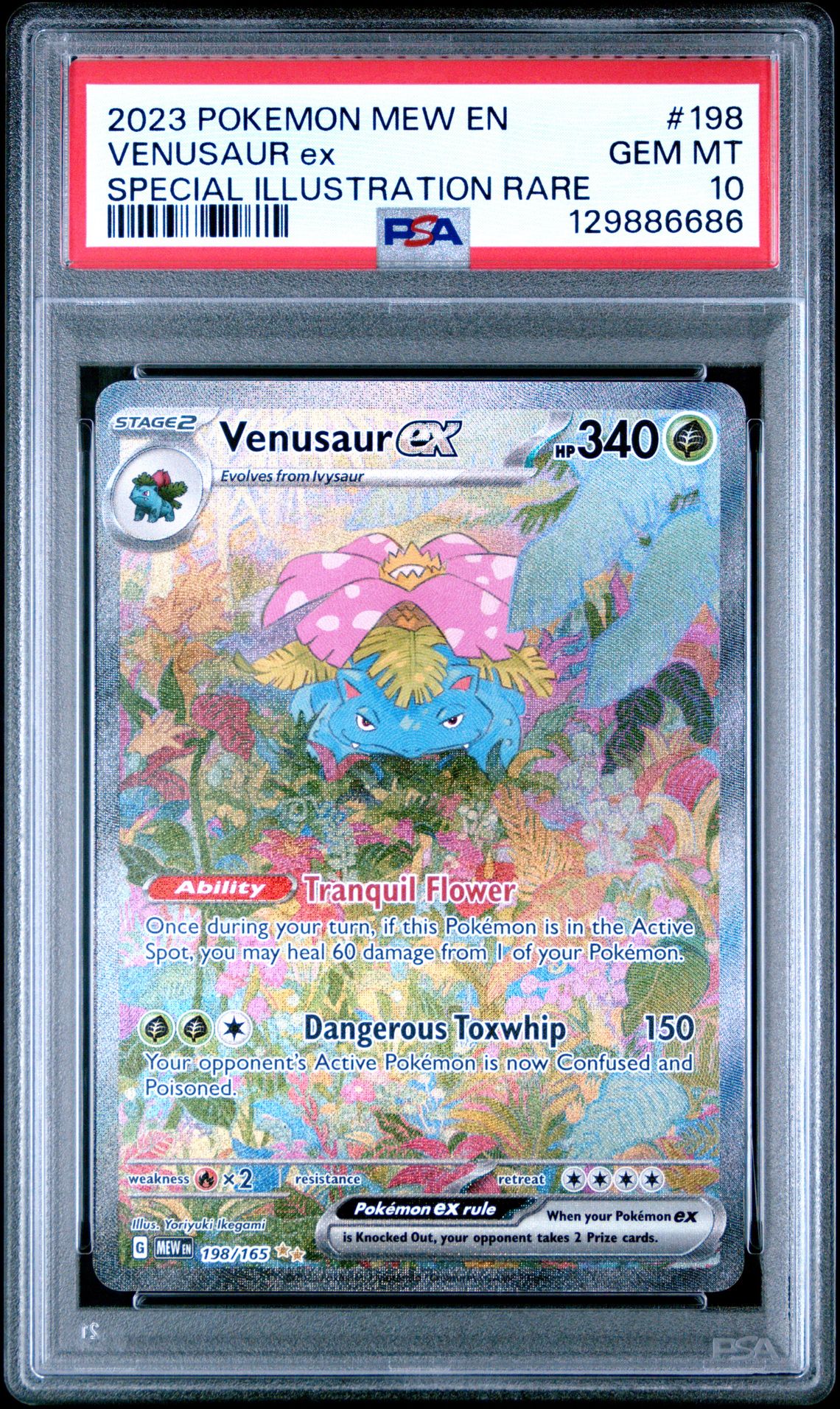 2023 Pokemon Mew En-151 Venusaur Ex #198 (Special Illustration Rare) Gem Mt 10 front