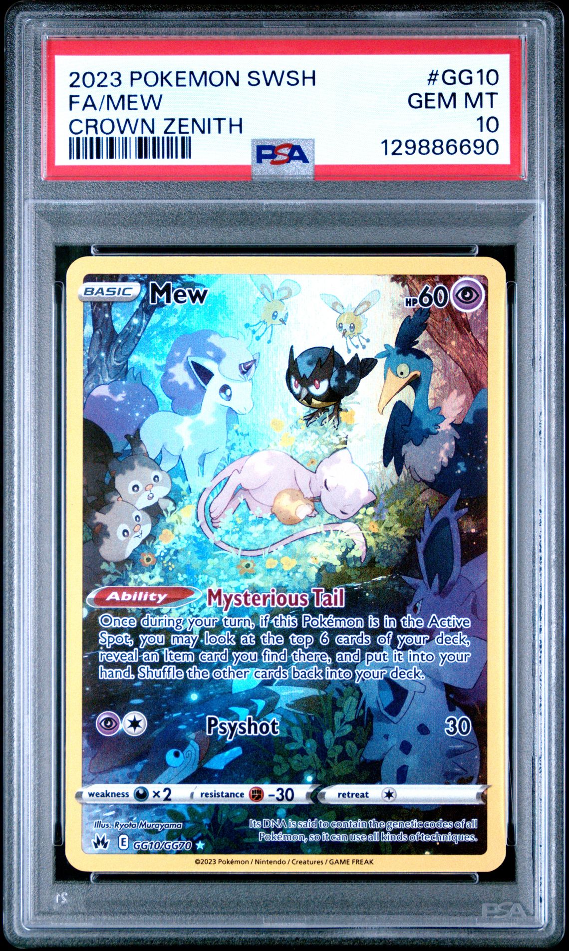 2023 Pokemon Sword And Shield Crown Zenith Fa/Mew #Gg10 (Crown Zenith) Gem Mt 10 front