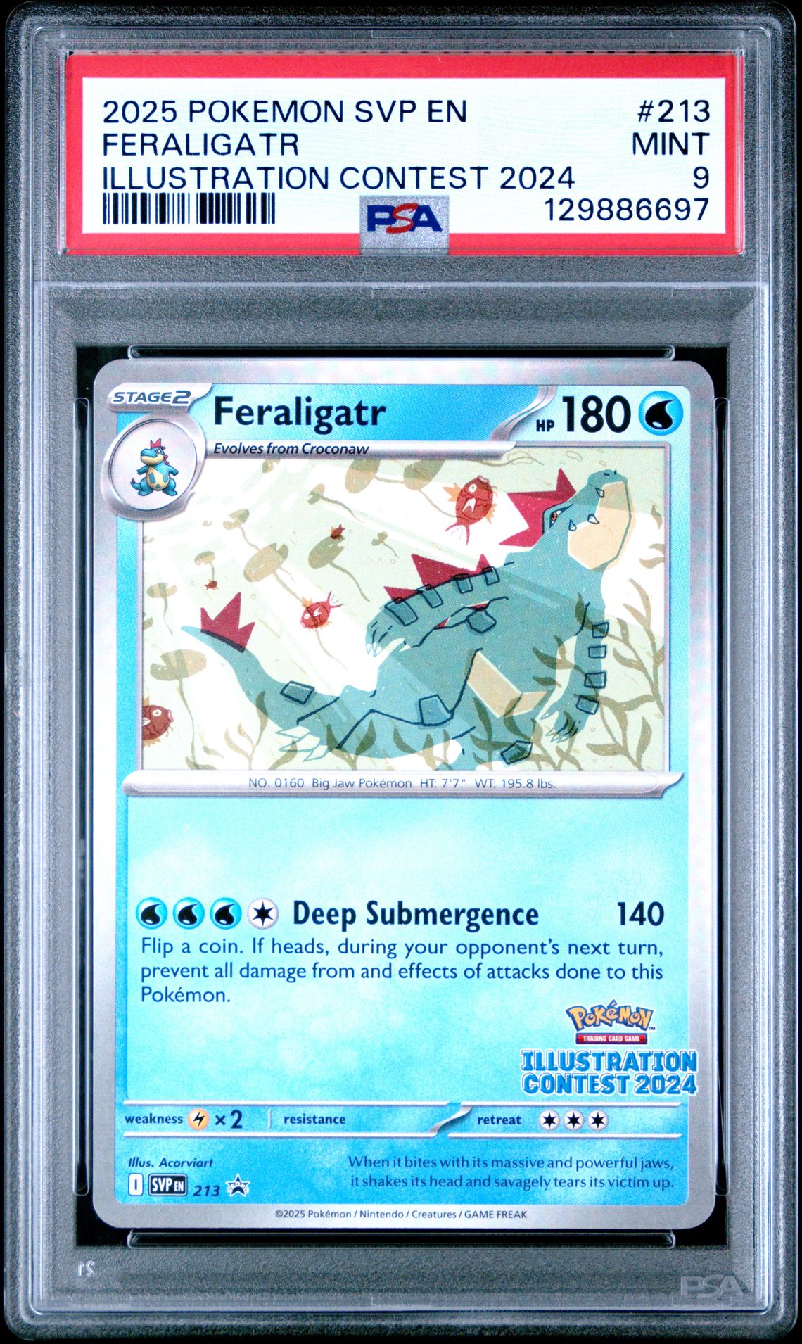 2025 Pokemon Svp En-Sv Black Star Promo Feraligatr #213 (Illustration Contest 2024) Mint 9 front