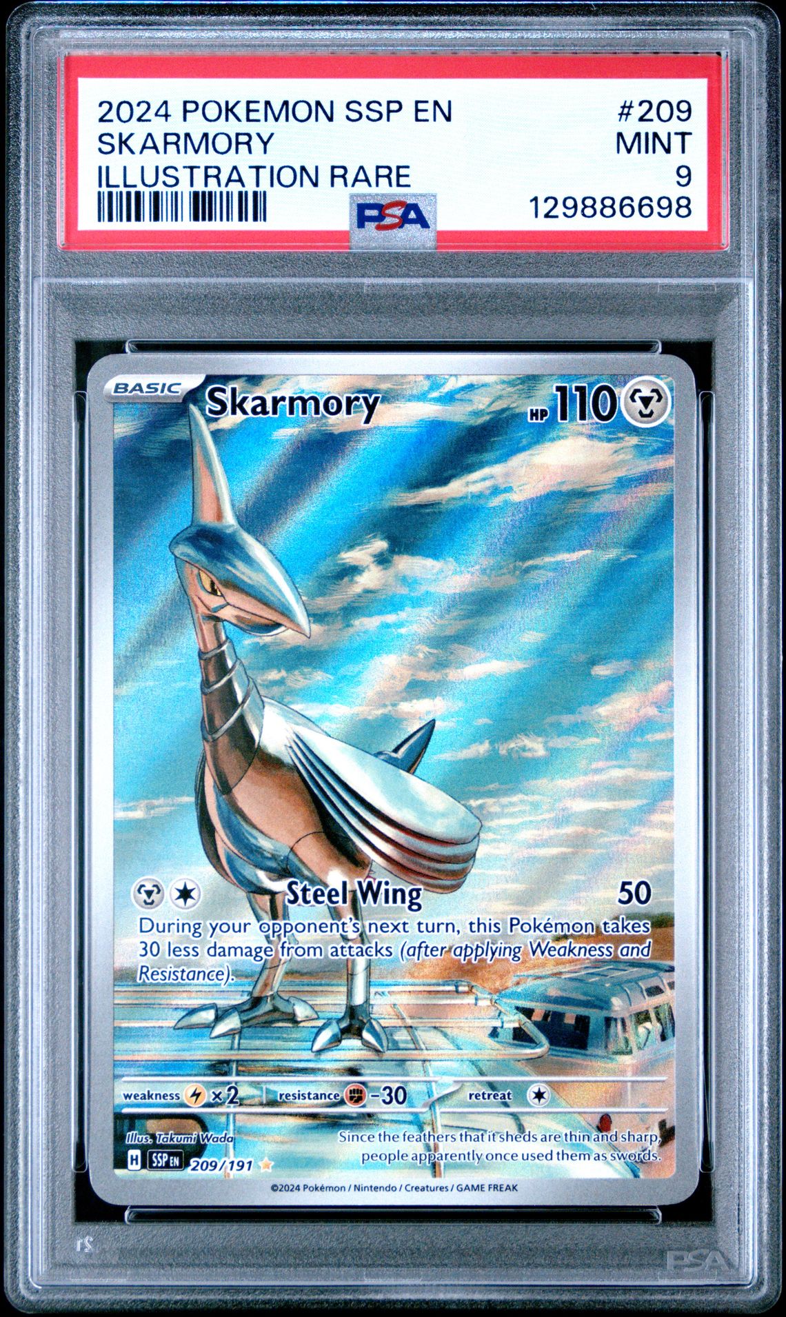 2024 Pokemon Ssp En-Surging Sparks Skarmory #209 (Illustration Rare) Mint 9 front
