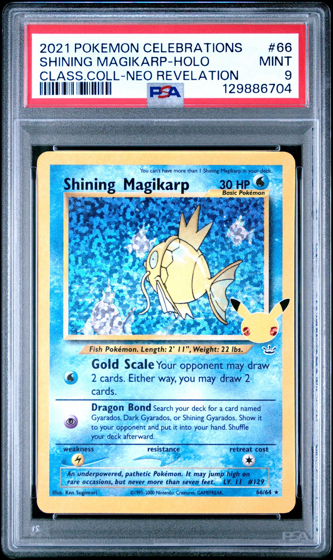 2021 Pokemon Celebrations Classic Collection Shining Magikarp-Holo #66 (Class.coll-Neo Revelation) Mint 9 front