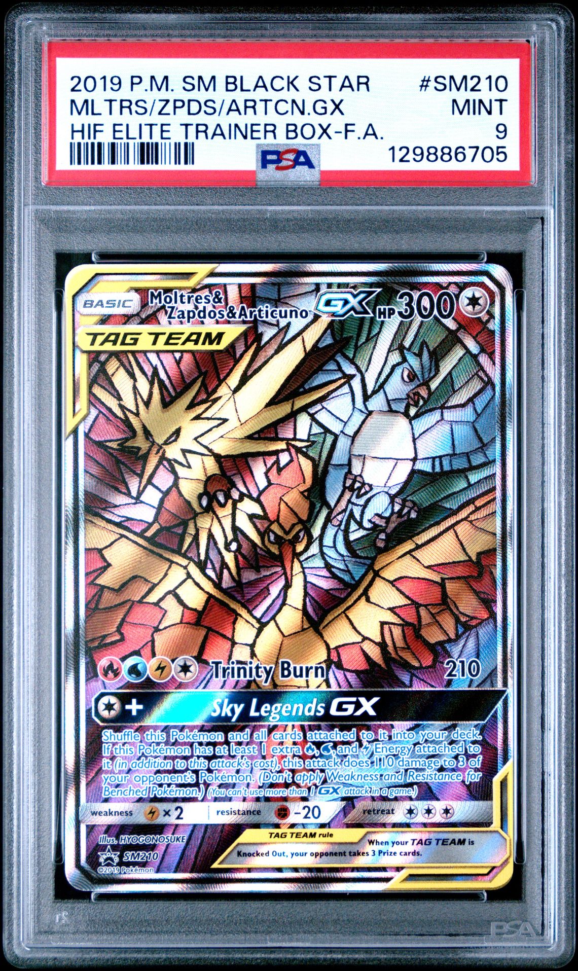 2019 Pokemon Sm Black Star Promo Mltrs/Zpds/Artcn.gx #Sm210 (Hif Elite Trainer Box-F.a.) Mint 9 front