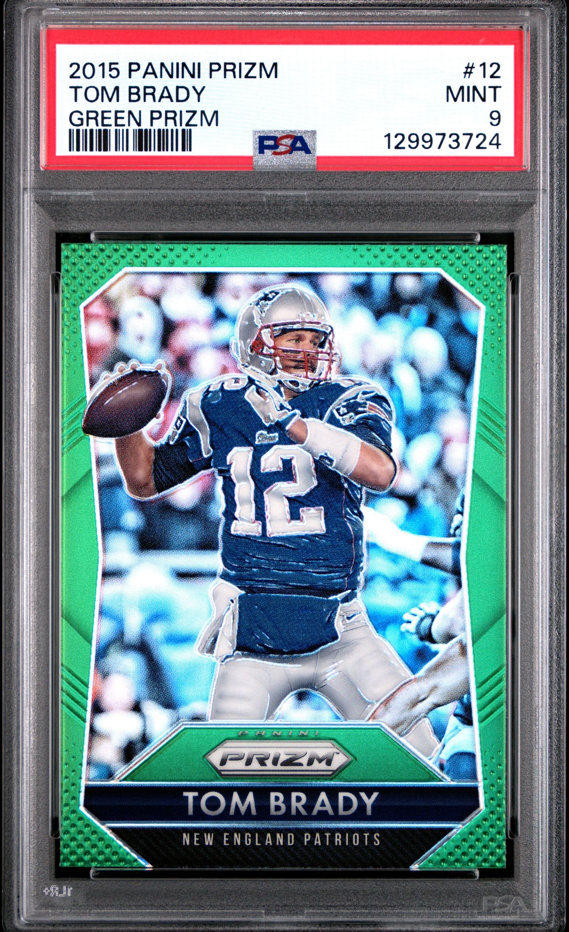 2015 Panini PANINI PRIZM GREEN PRIZM #12 Tom Brady front