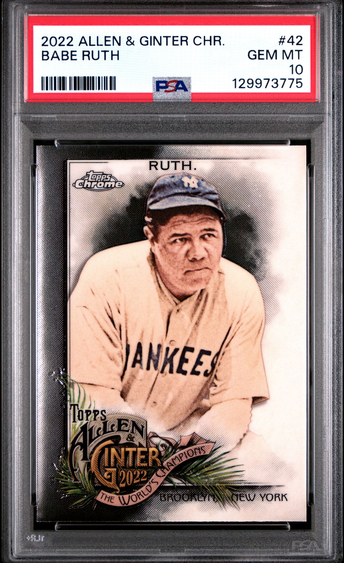 2022 Topps TOPPS ALLEN & GINTER CHROME #42 Babe Ruth front