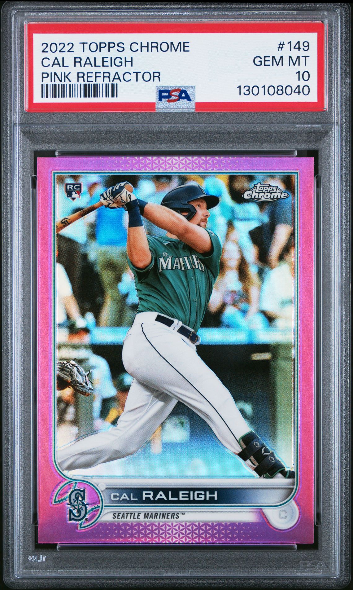 2022 Topps TOPPS CHROME Pink Refractor #149 Cal Raleigh front
